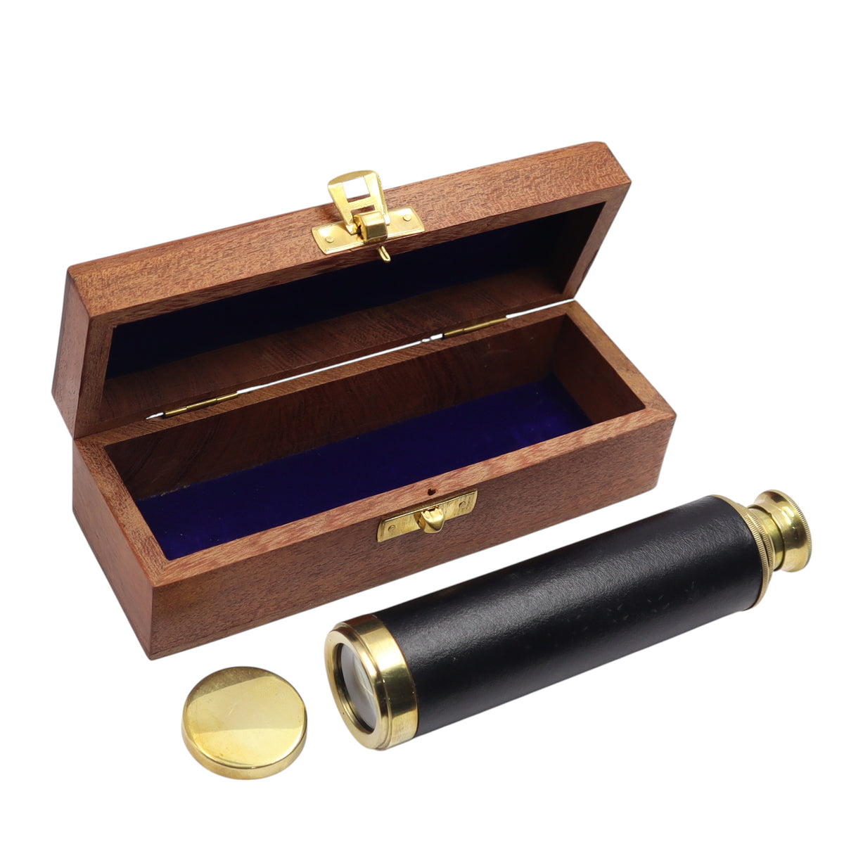 12-Inch Brass Telescope with Wooden Box