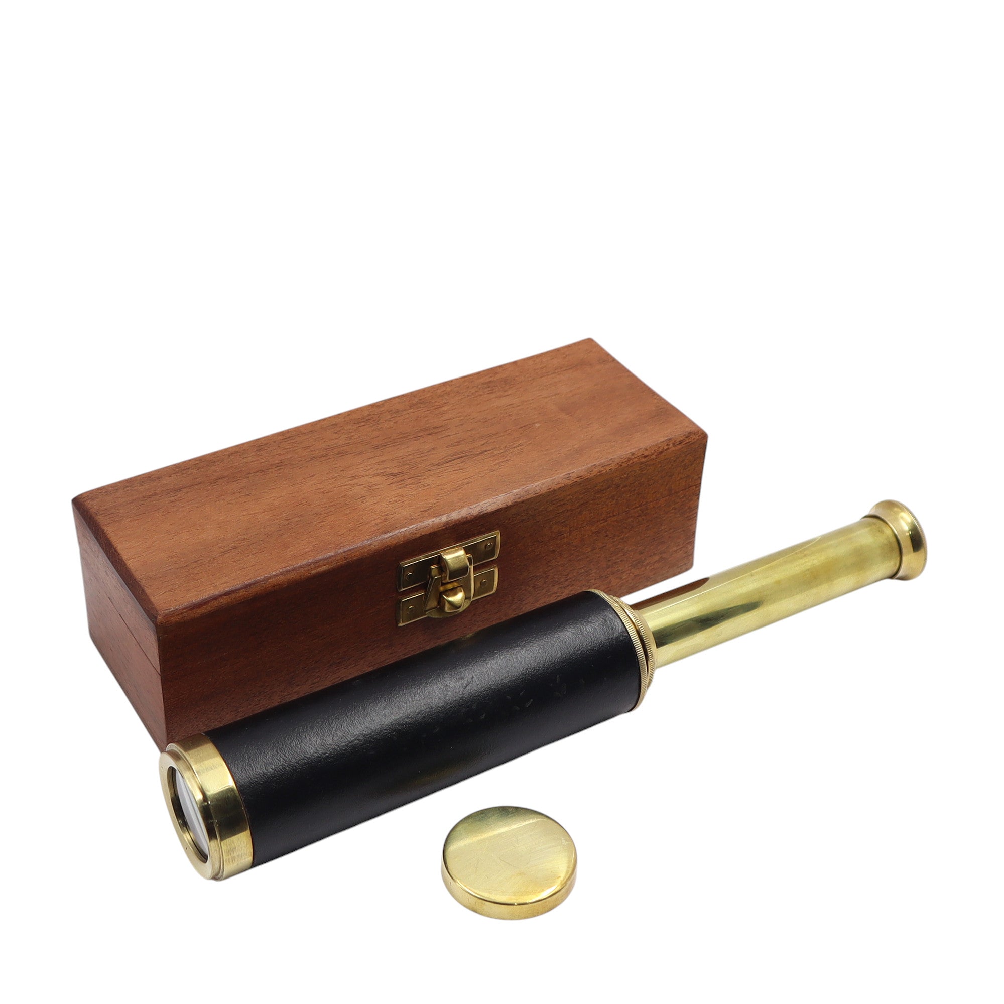 12-Inch Brass Telescope with Wooden Box
