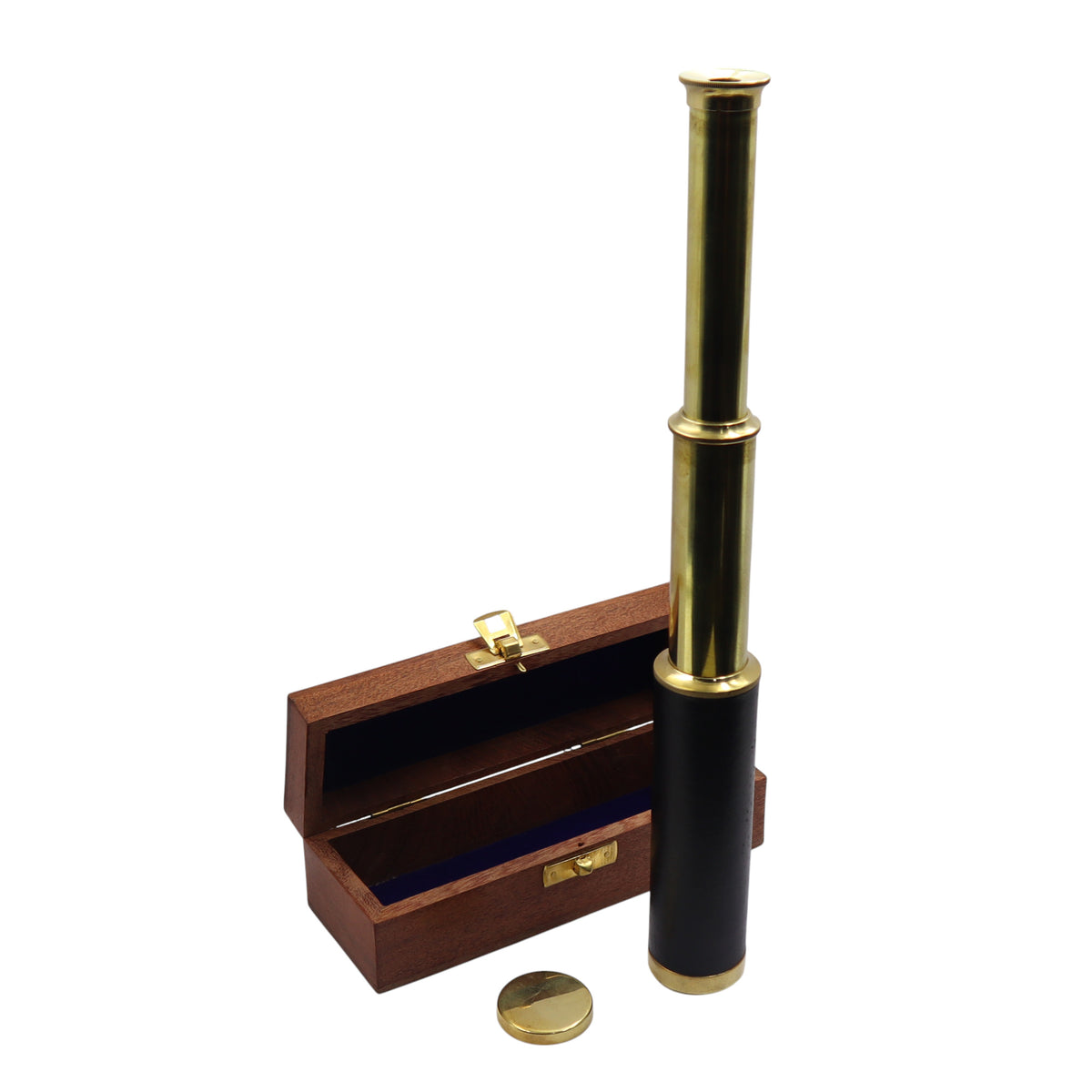 12-Inch Brass Telescope with Wooden Box