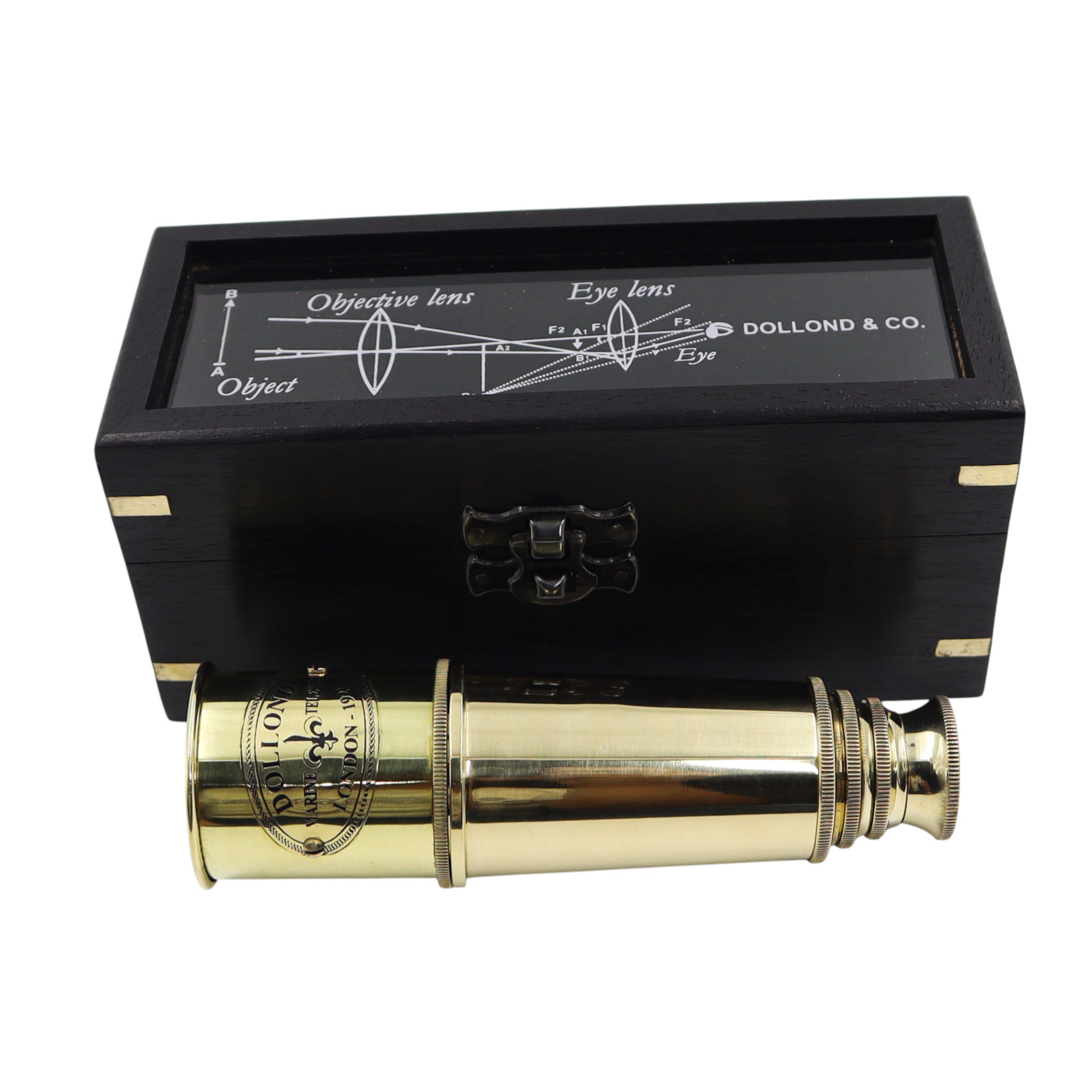 Personalised Brass Telescope with Box