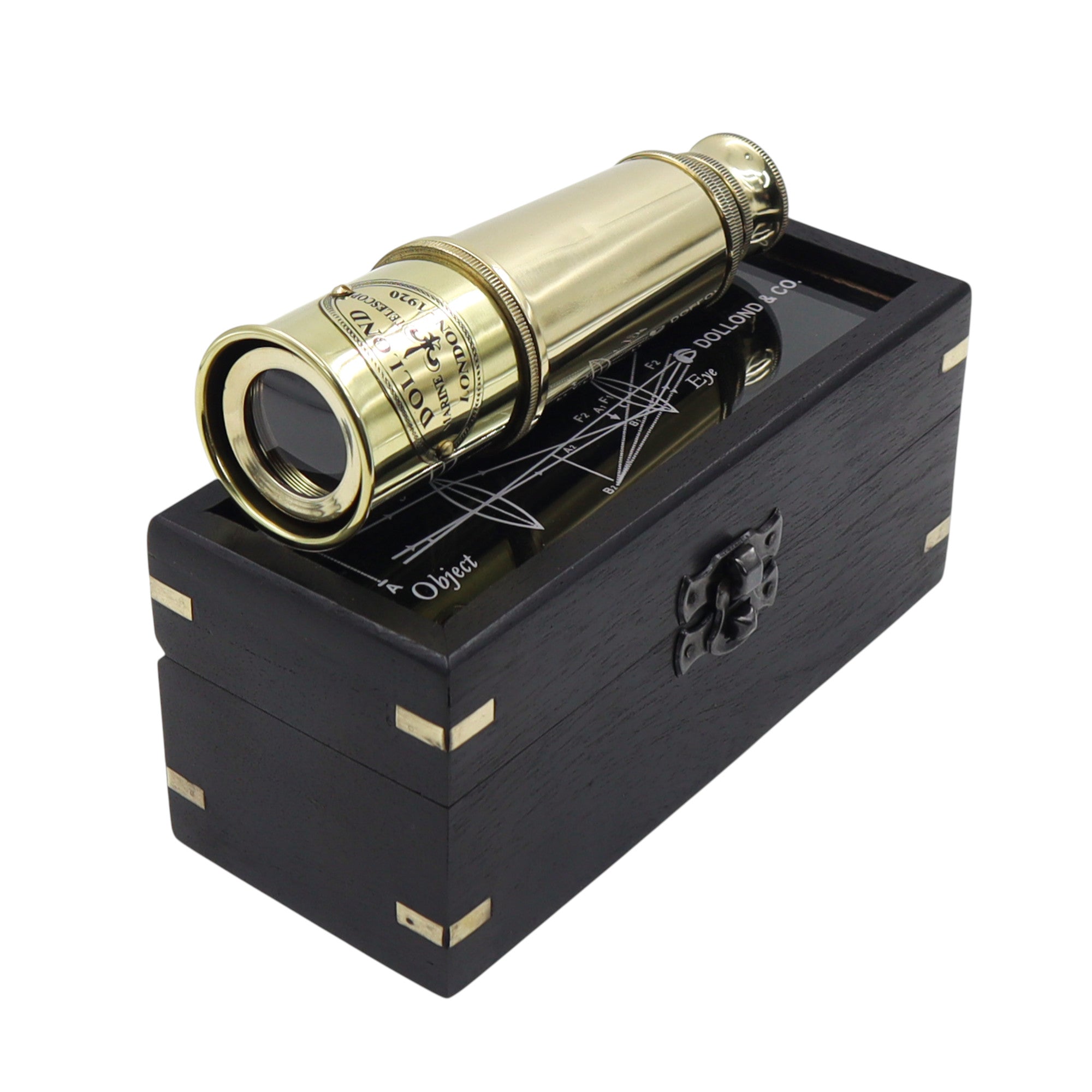 Personalised Brass Telescope with Box