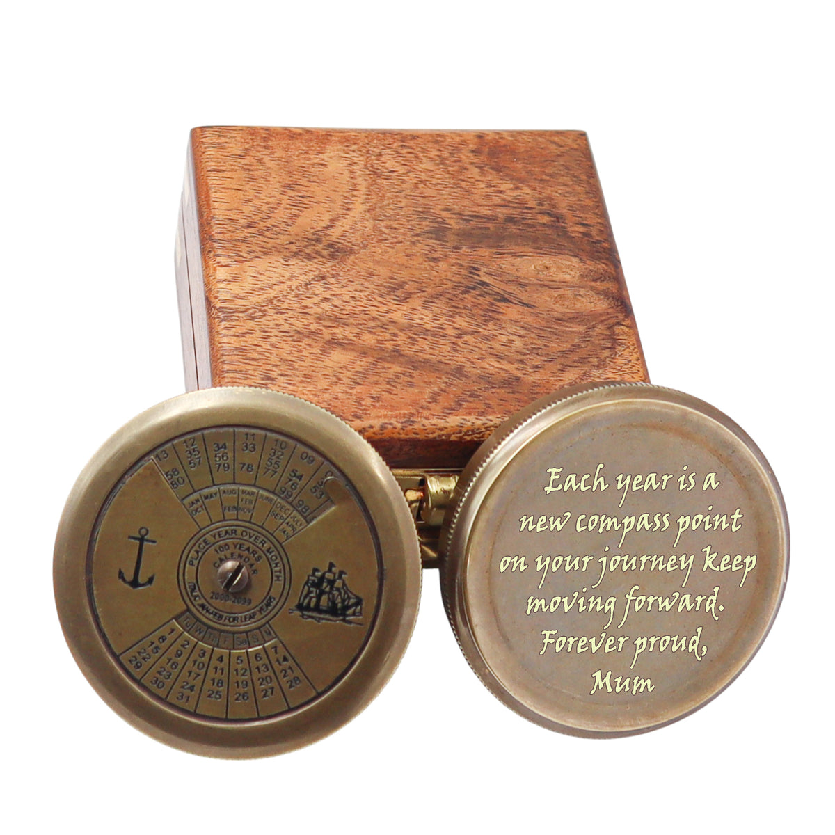 Personalised 100 Year Calendar Compass for Birthday