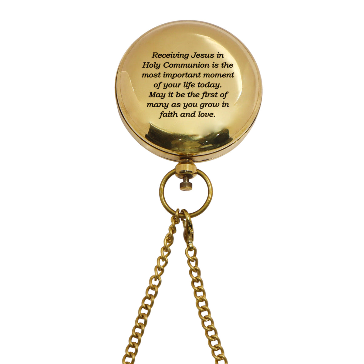 Personalised 2-Inch Brass Sundial Compass for First Communion Gift