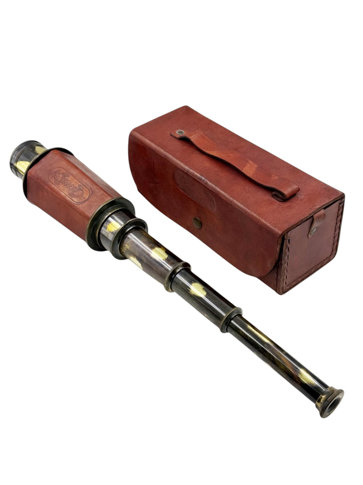 17-Inch Bronze Telescope with Leather Case by Dollond London