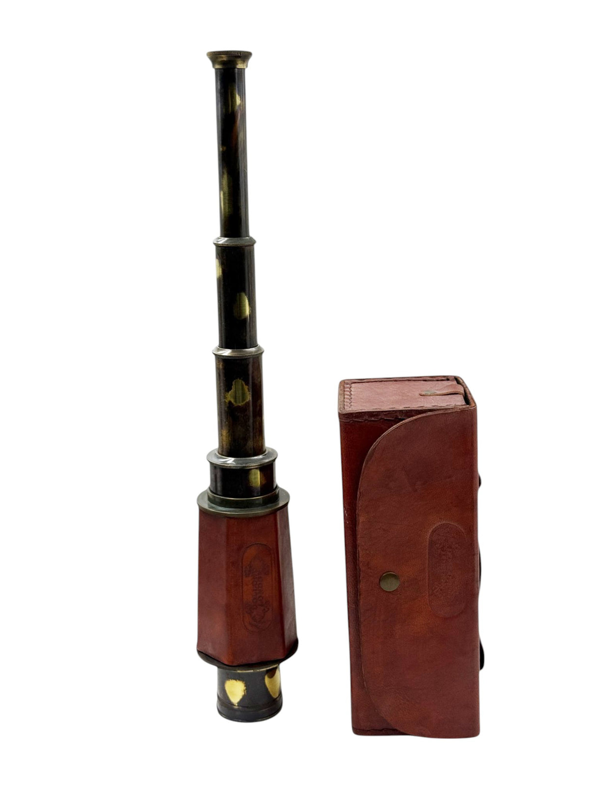 17-Inch Bronze Telescope with Leather Case by Dollond London
