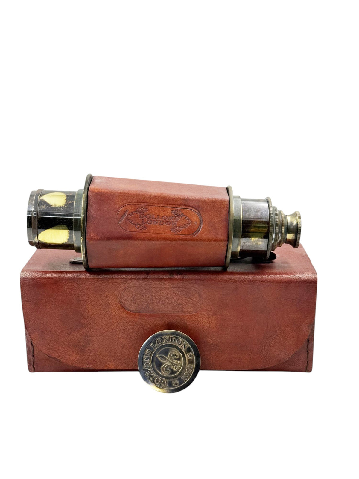 17-Inch Bronze Telescope with Leather Case by Dollond London