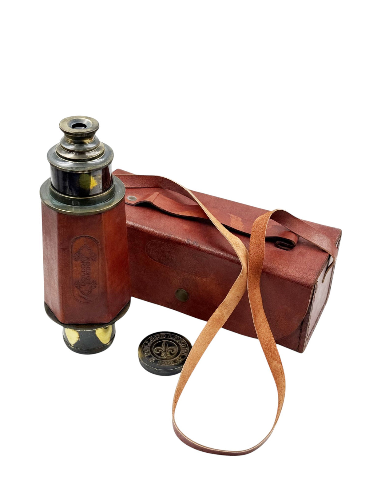 17-Inch Bronze Telescope with Leather Case by Dollond London