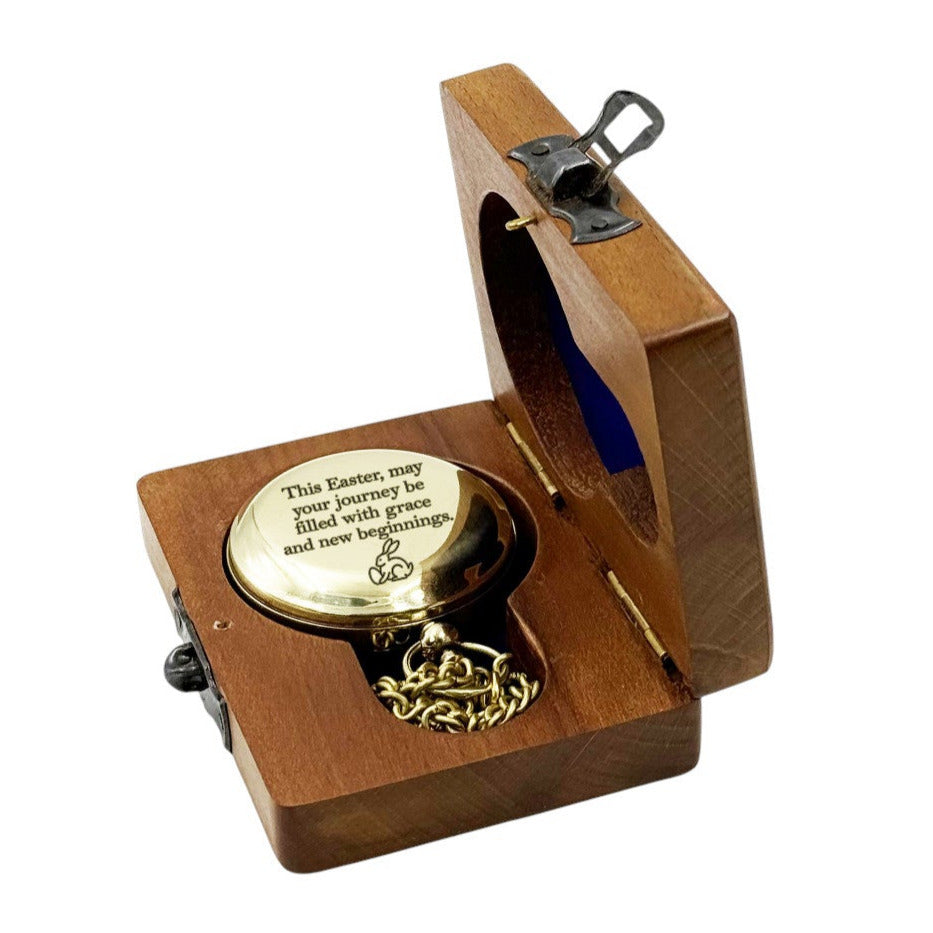 Engraved Brass Compass for Easter Gift