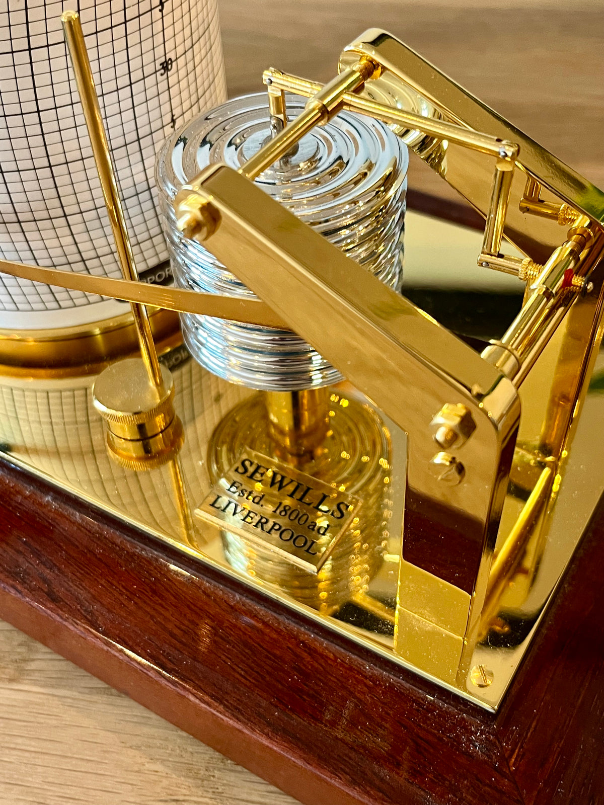 Vintage Barograph Sewills Of Liverpool with Mahogany Case