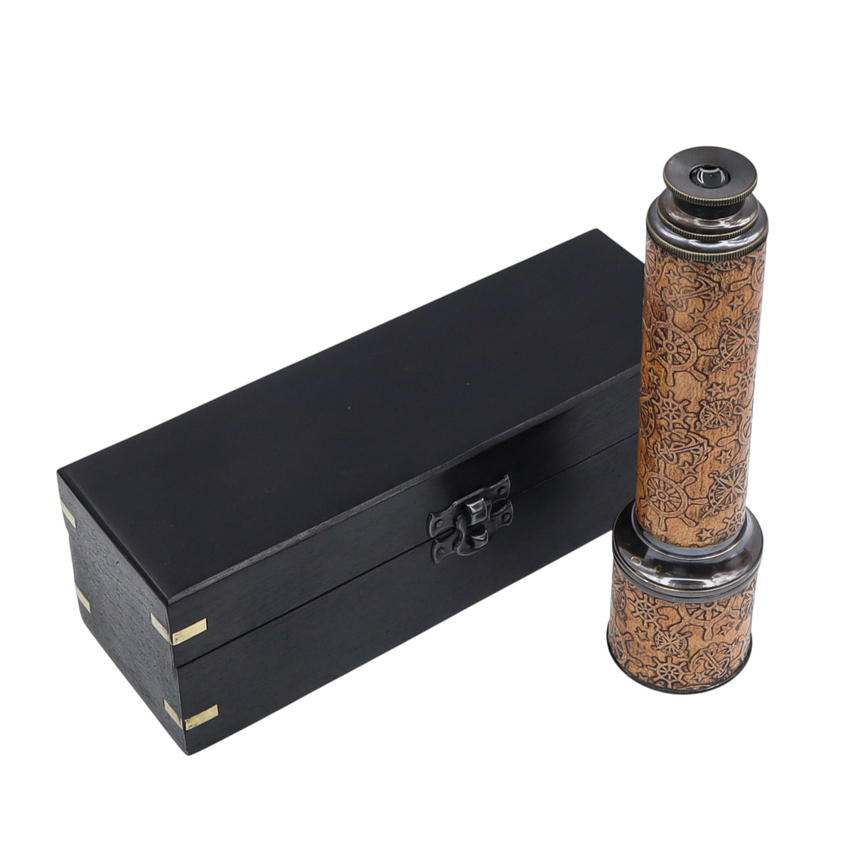 Custom 16-Inch Gunmetal & Dark Leather Telescope