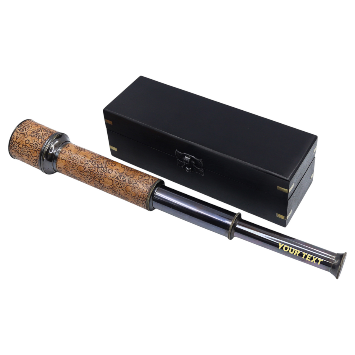 Custom 16-Inch Gunmetal & Dark Leather Telescope