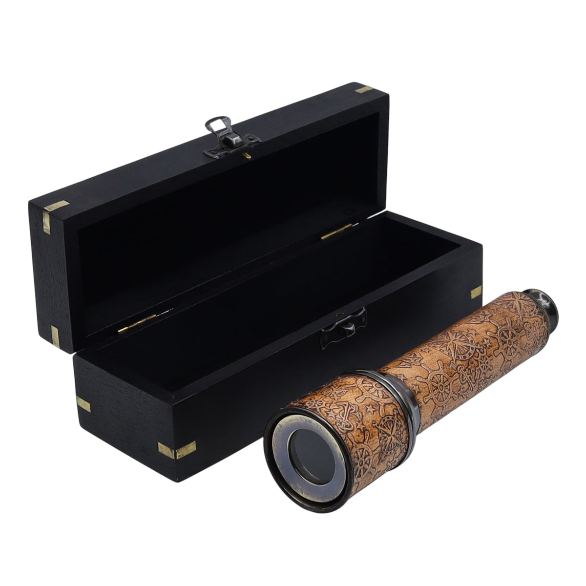 Custom 16-Inch Gunmetal & Dark Leather Telescope