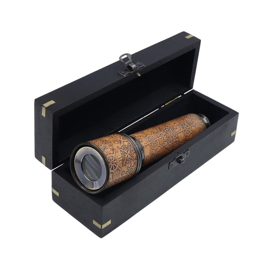 Custom 16-Inch Gunmetal & Dark Leather Telescope