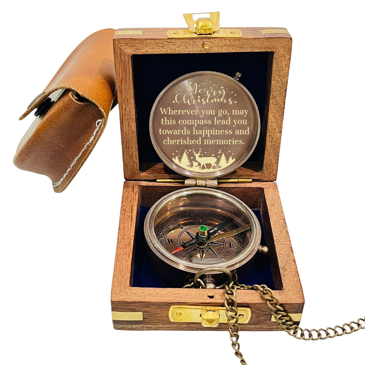 Personalised Christmas Flat Compass Gift