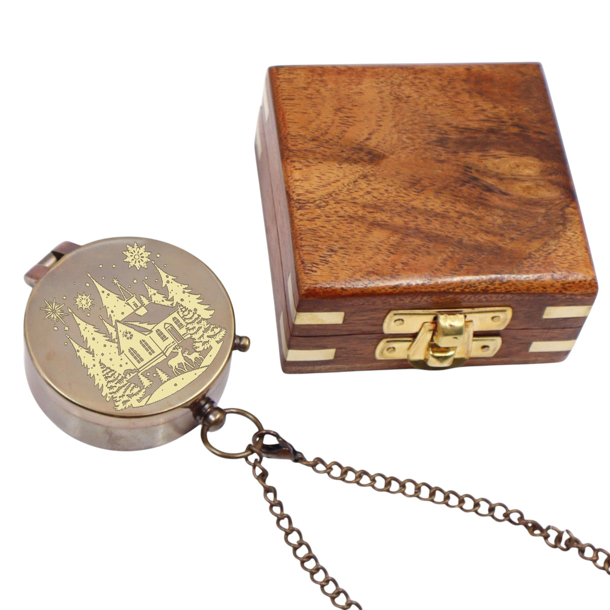 Personalised Christmas Flat Compass Gift