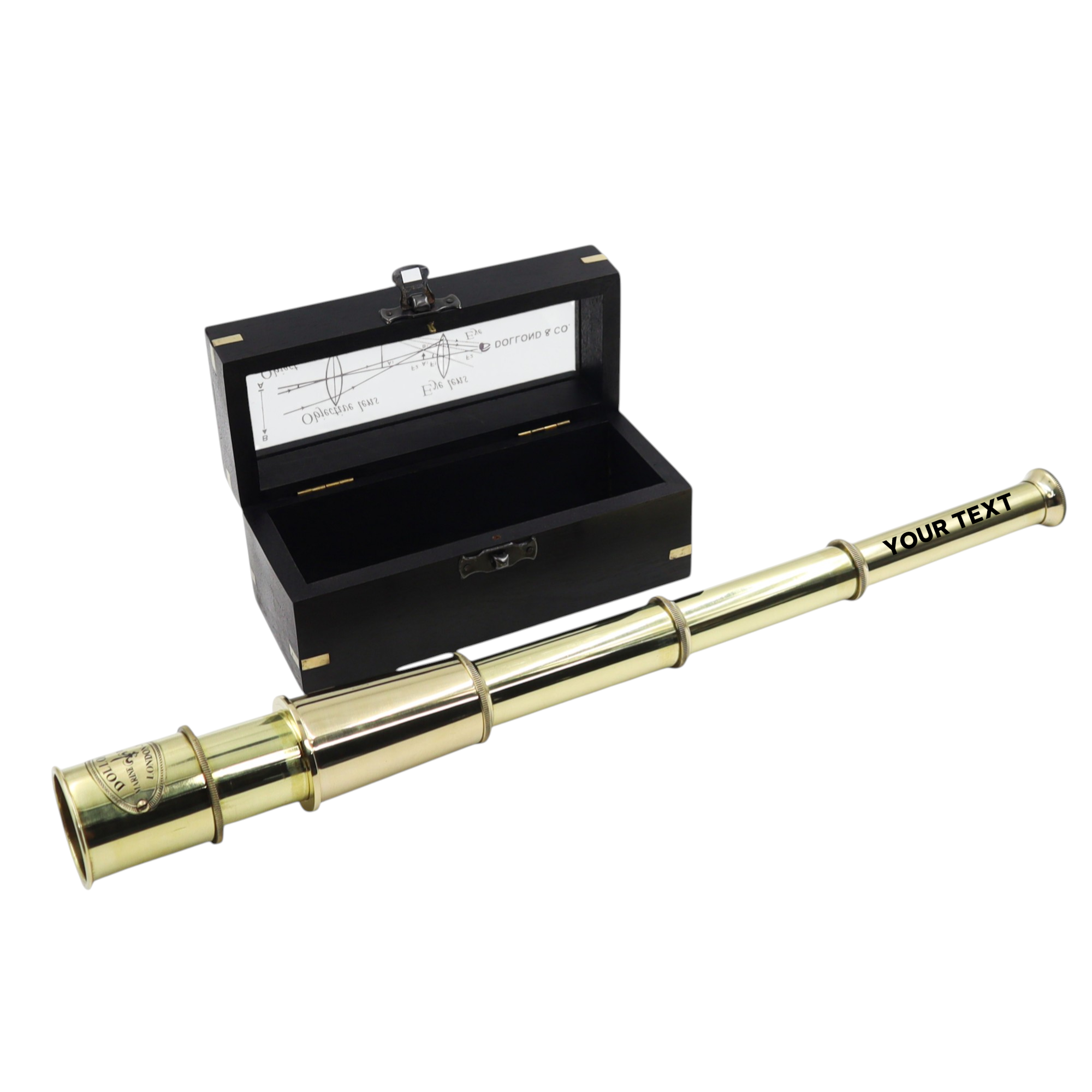 Personalised Brass Telescope with Box