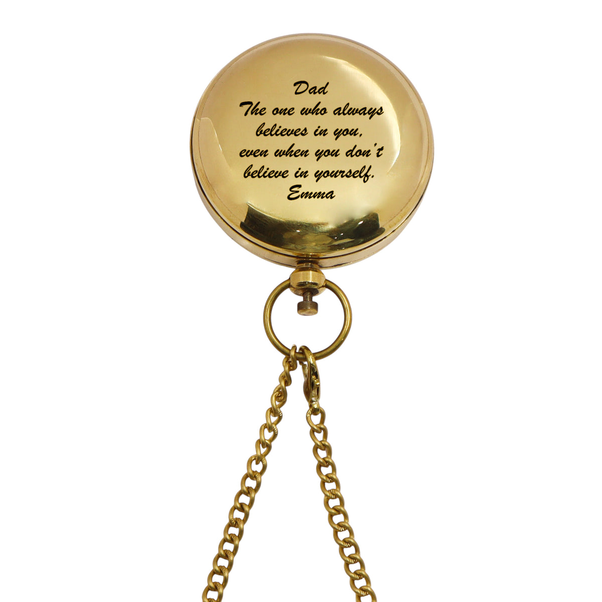 Personalised 2-Inch Brass Sundial Compass for Father's Day