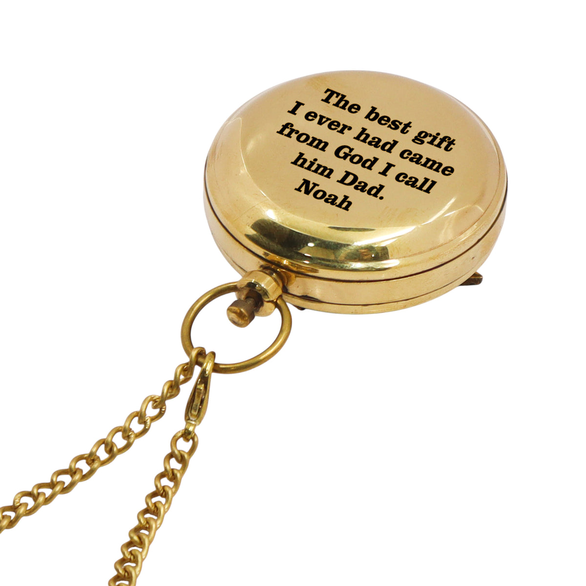 Personalised 2-Inch Brass Sundial Compass for Father's Day