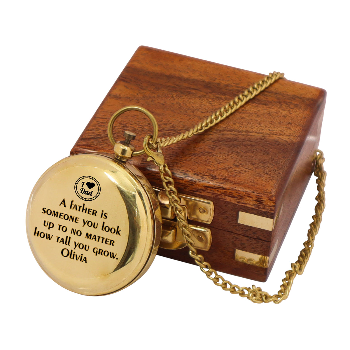 Personalised 2-Inch Brass Sundial Compass for Father's Day