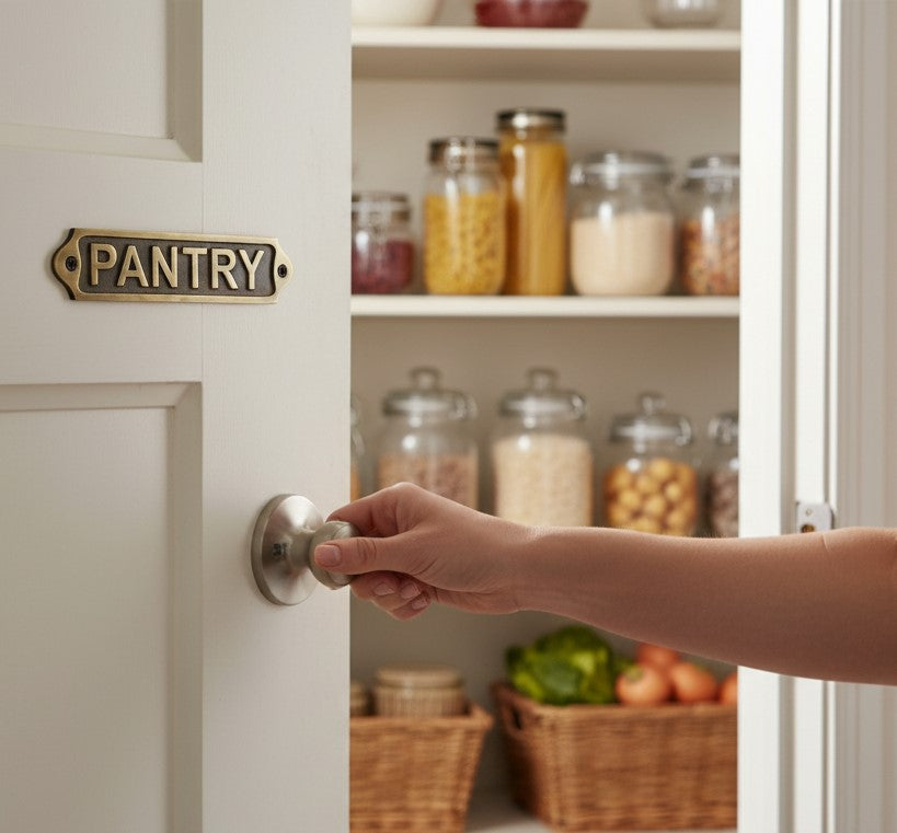 Solid Brass Pantry Door Plaque