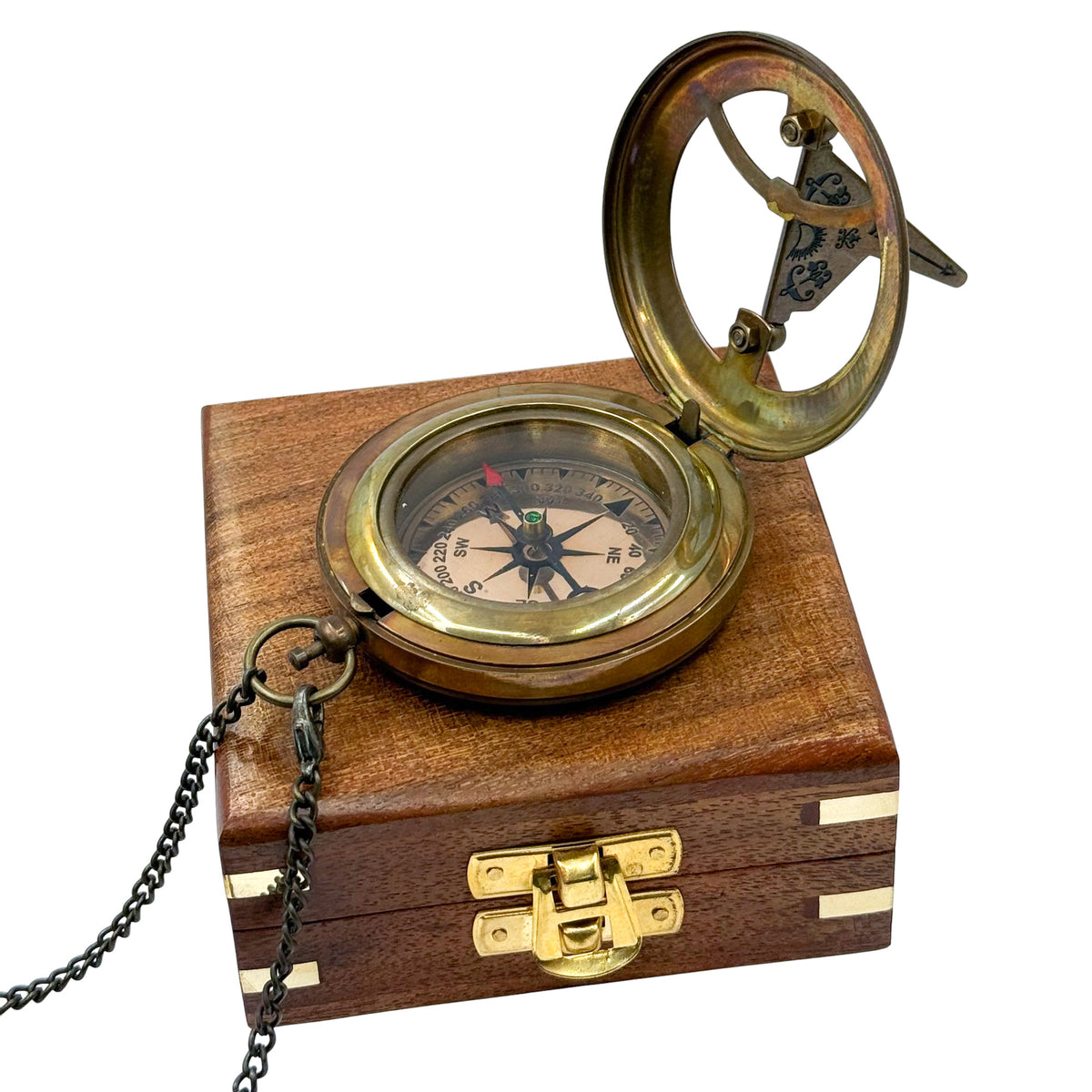 Personalised 3-Inch Gunmetal Sundial Compass