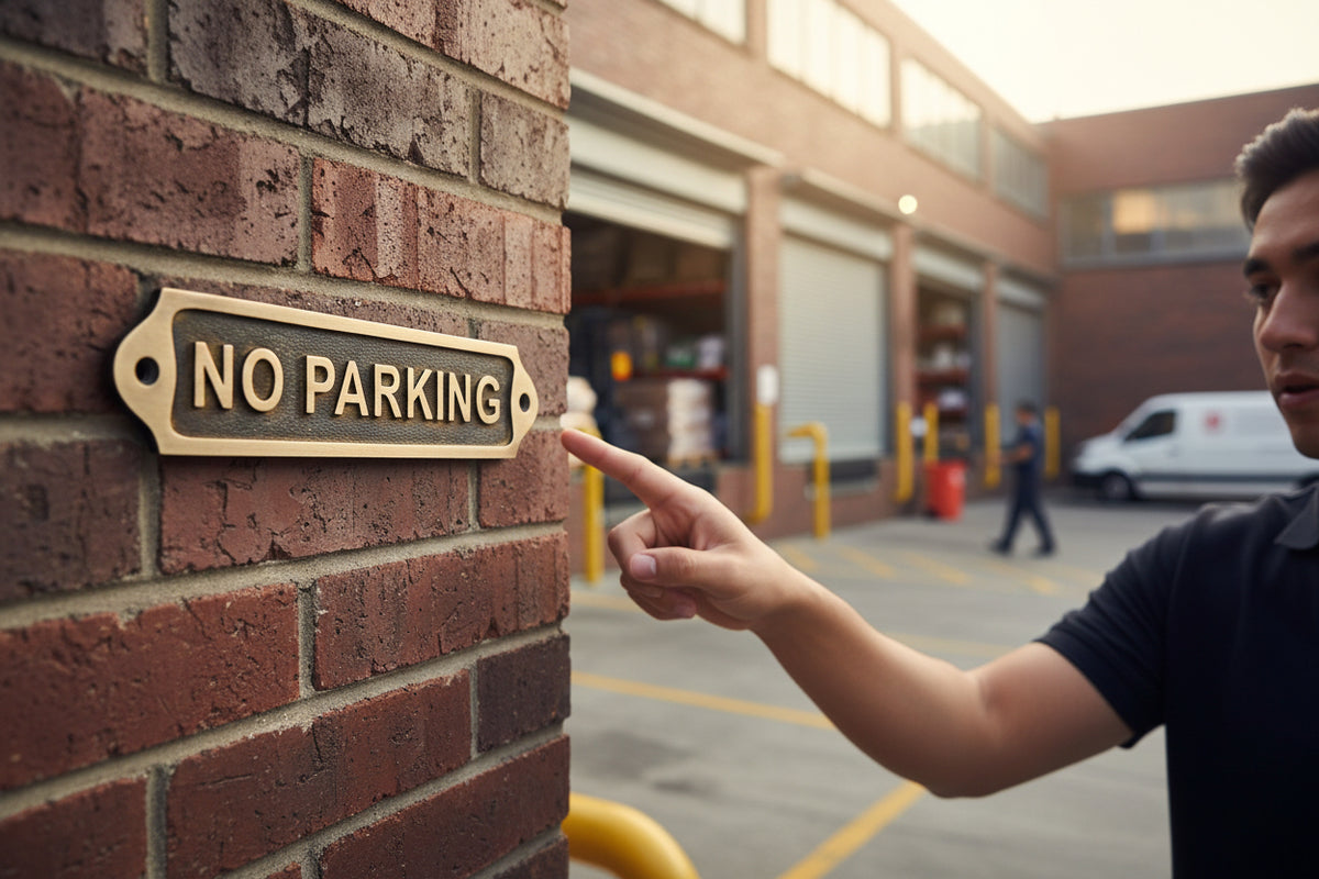 Custom No Parking Solid Brass Plaque