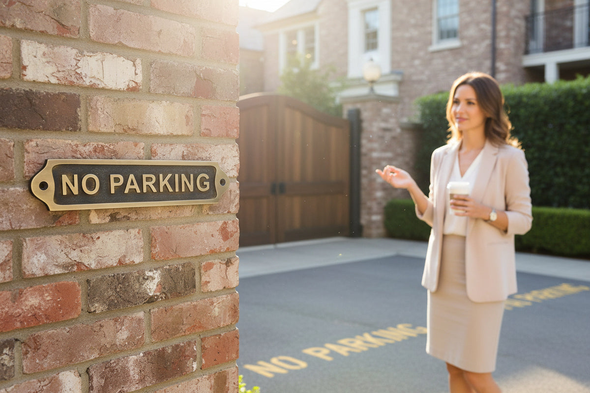 Custom No Parking Solid Brass Plaque