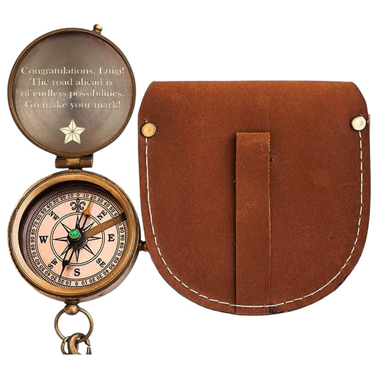 Personalized Graduation Flat Compass