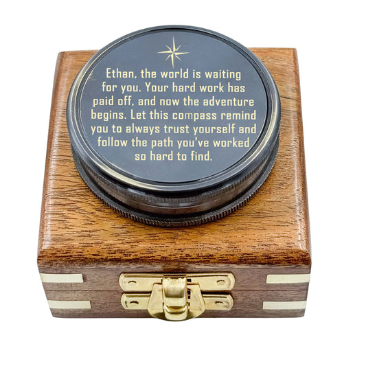 Personalized Engraved Graduation Compass