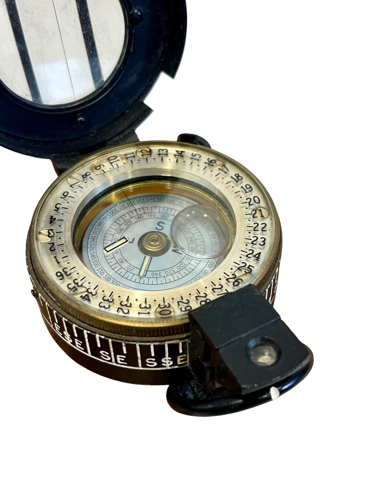 Vintage H. Browne & Son London Compass with Wooden Box