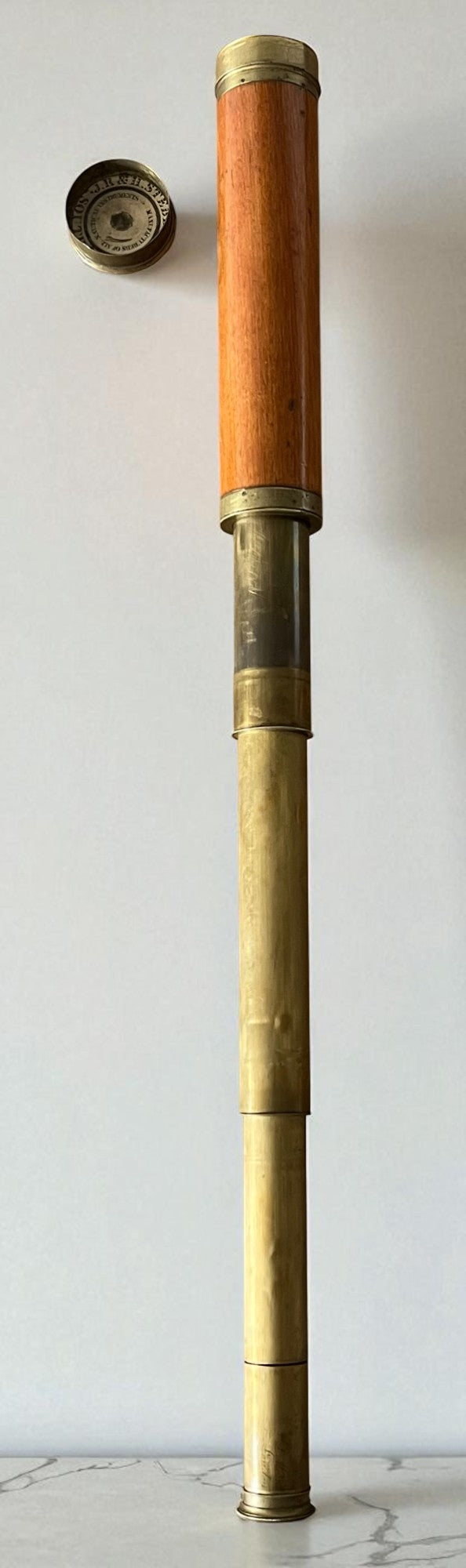 Antique Dollond London Brass & Wood Telescope