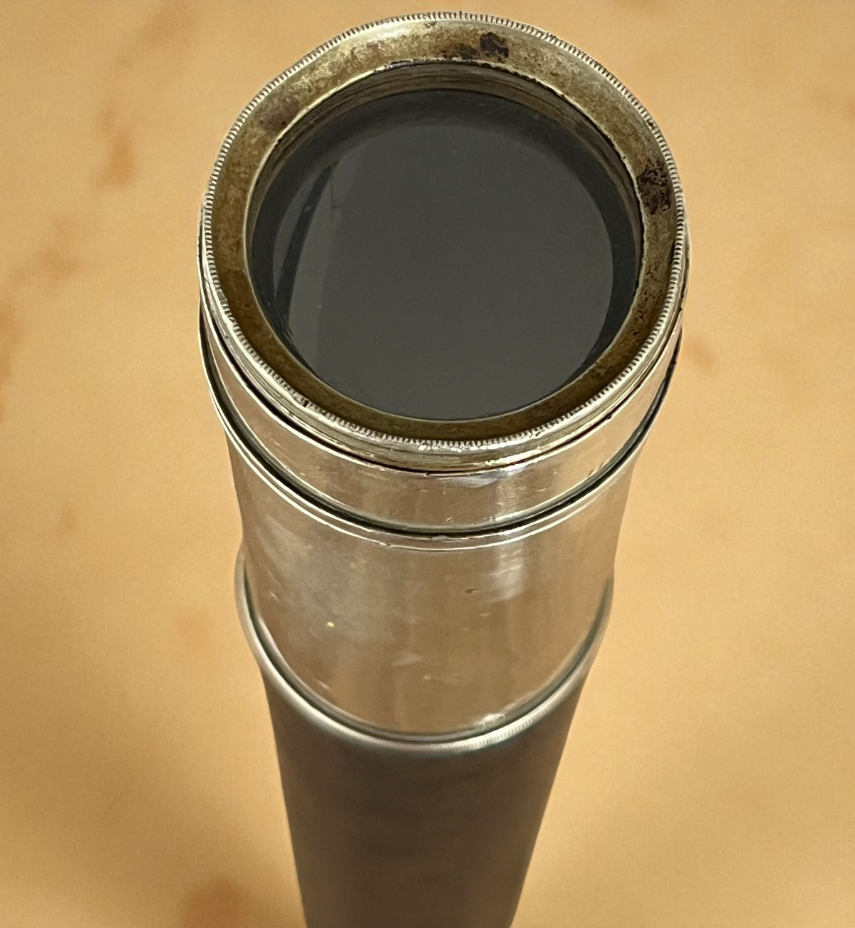 Antique Mills Maker Black Leather Silver Colour Telescope