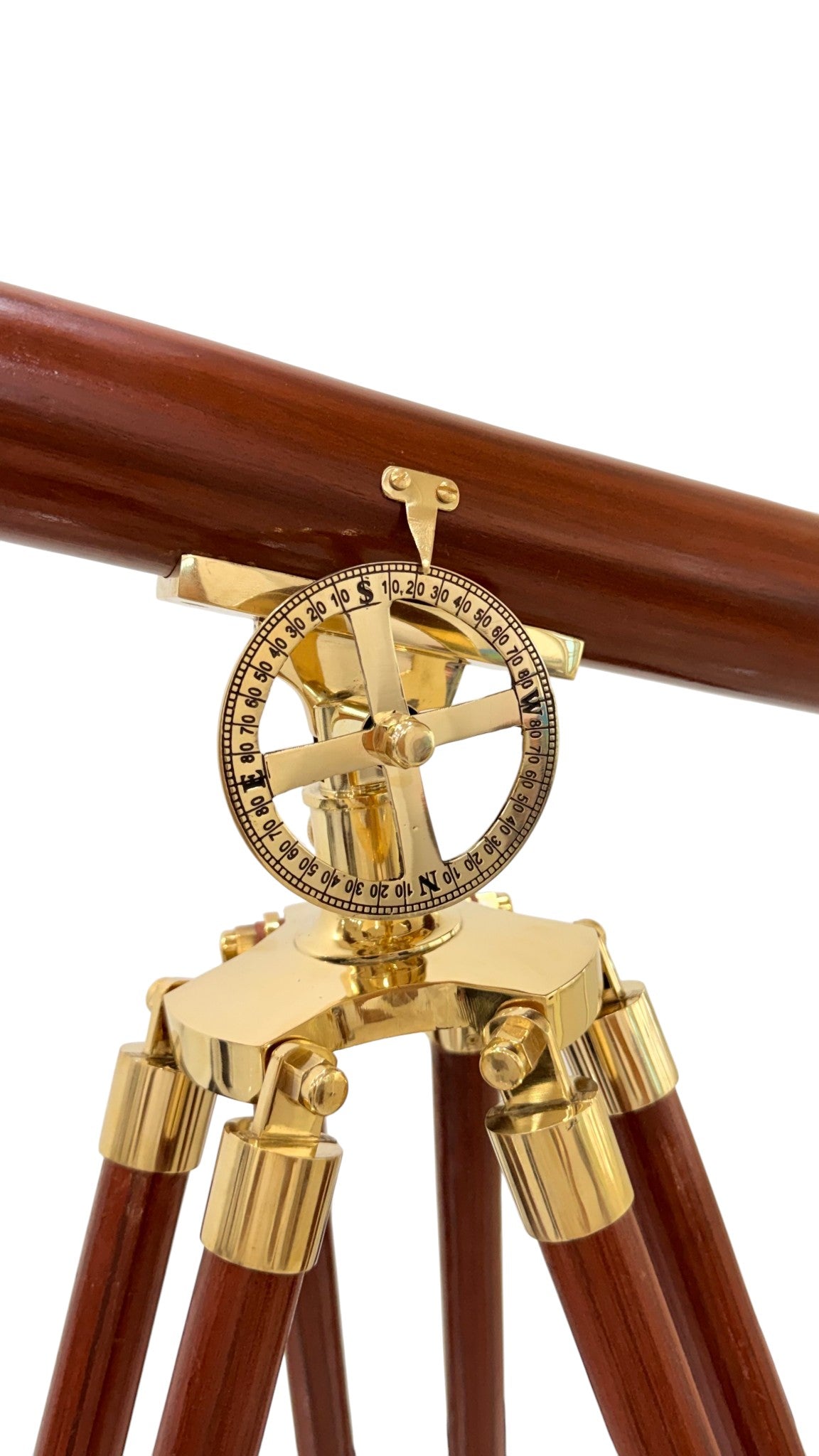 Personalised 60” Adjustable Brass & Wooden Telescope with Tripod