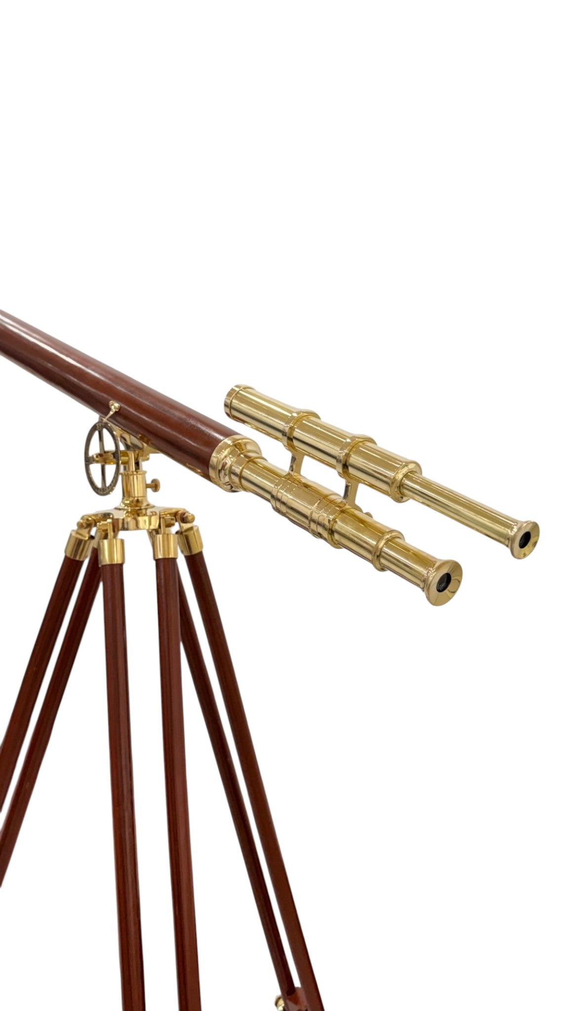 Personalised 60” Adjustable Brass & Wooden Telescope with Tripod