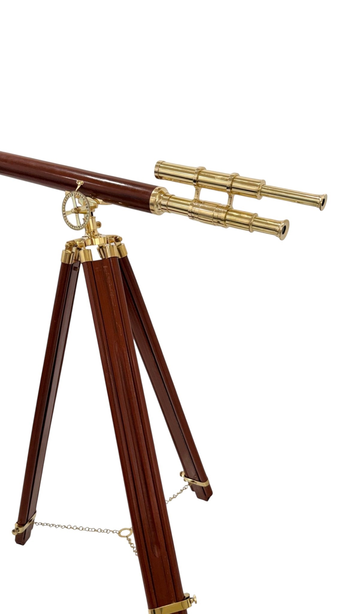 Personalised 60” Adjustable Brass & Wooden Telescope with Tripod