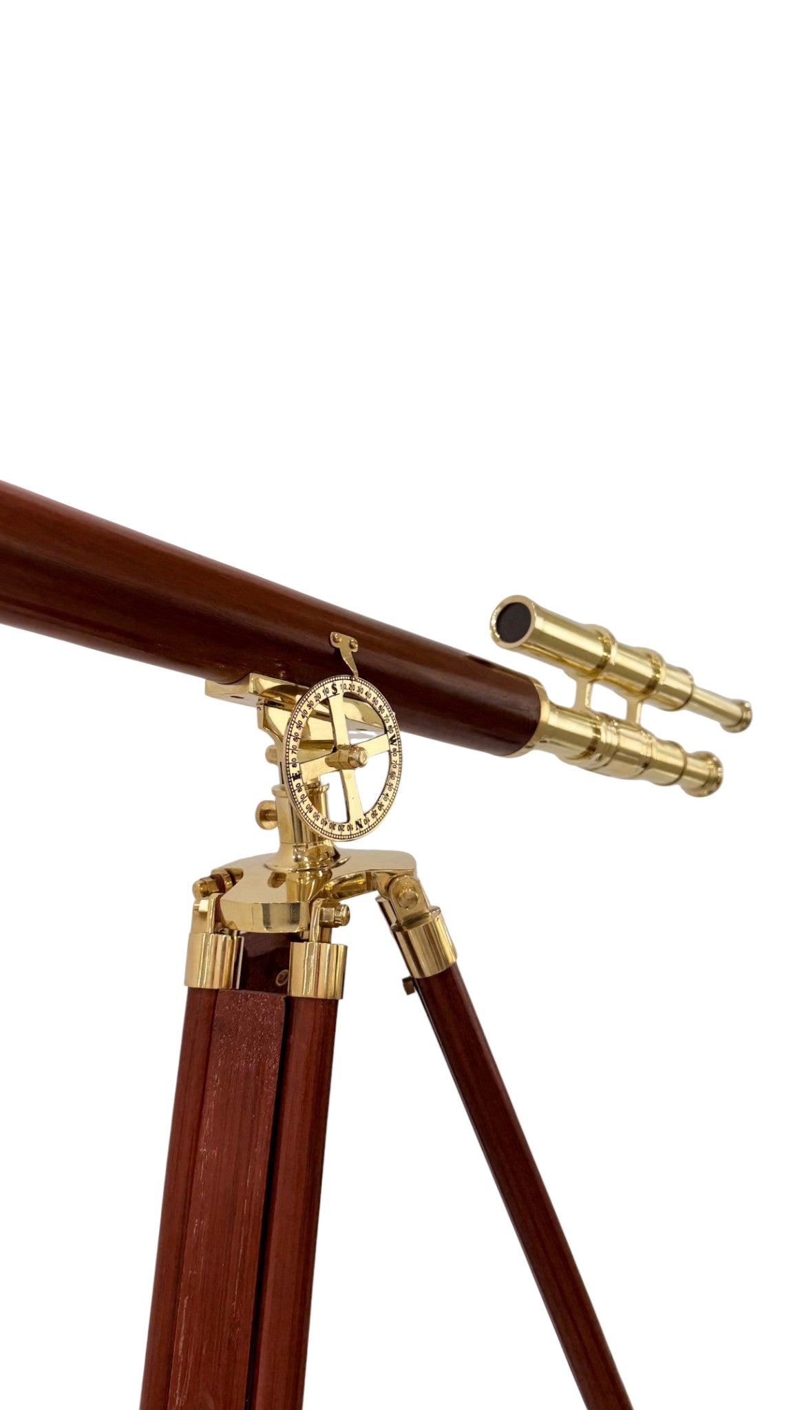 Personalised 60” Adjustable Brass & Wooden Telescope with Tripod