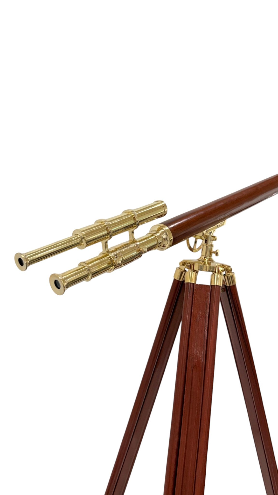 Personalised 60” Adjustable Brass & Wooden Telescope with Tripod