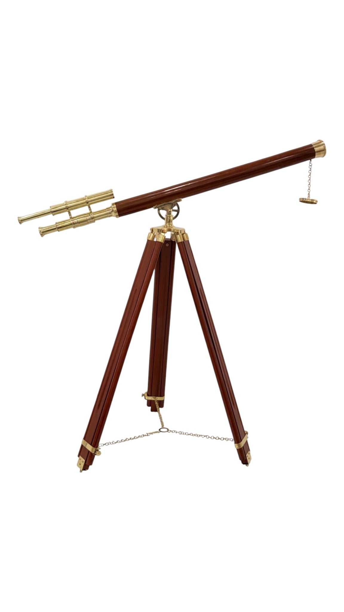 Personalised 60” Adjustable Brass & Wooden Telescope with Tripod
