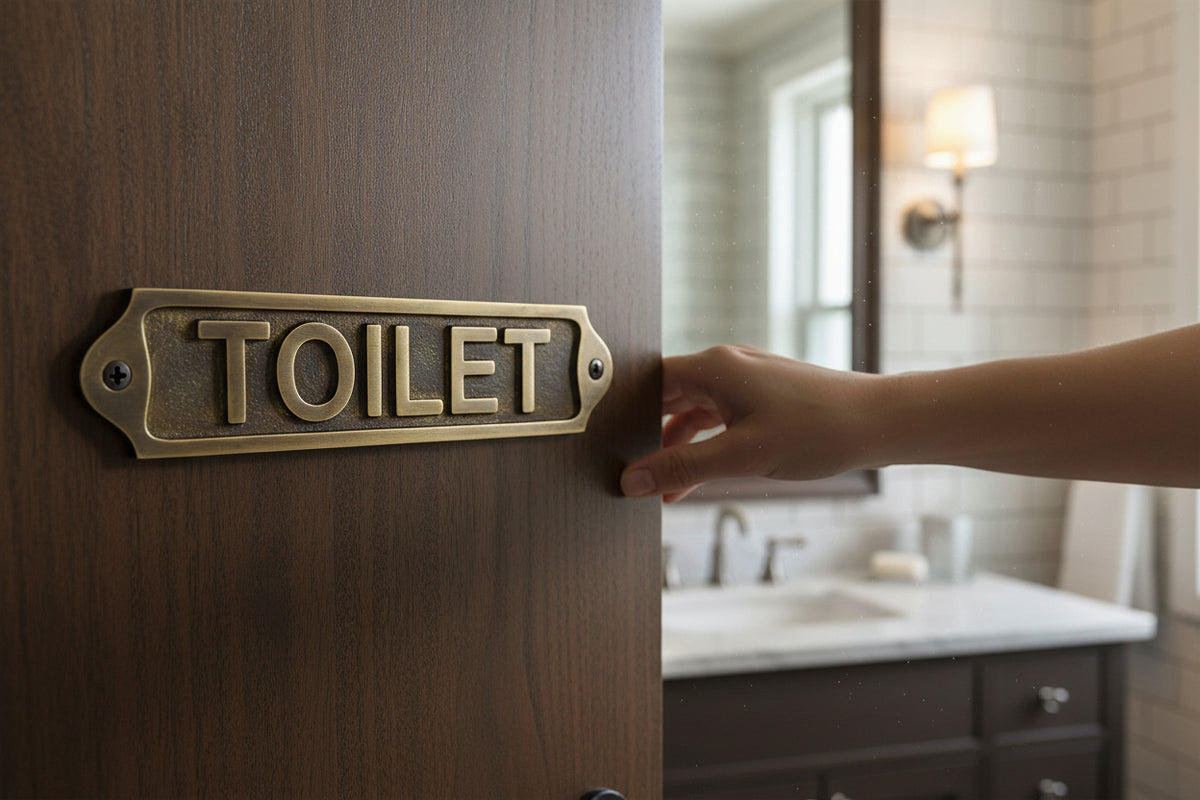 Toilet Solid Brass Plaque