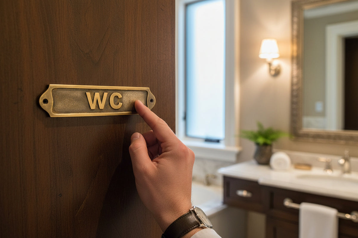 WC Solid Brass Plaque
