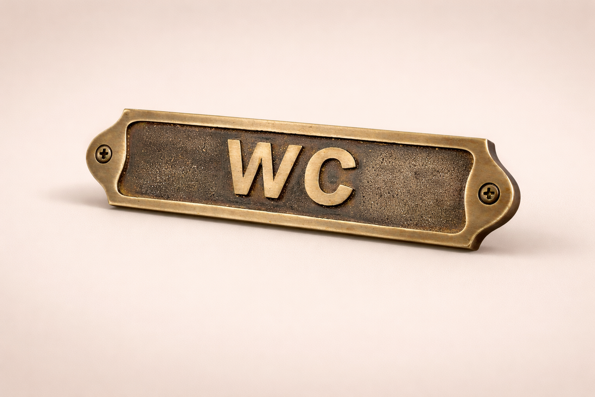 WC Solid Brass Plaque