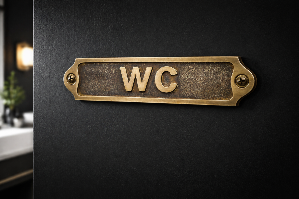 WC Solid Brass Plaque
