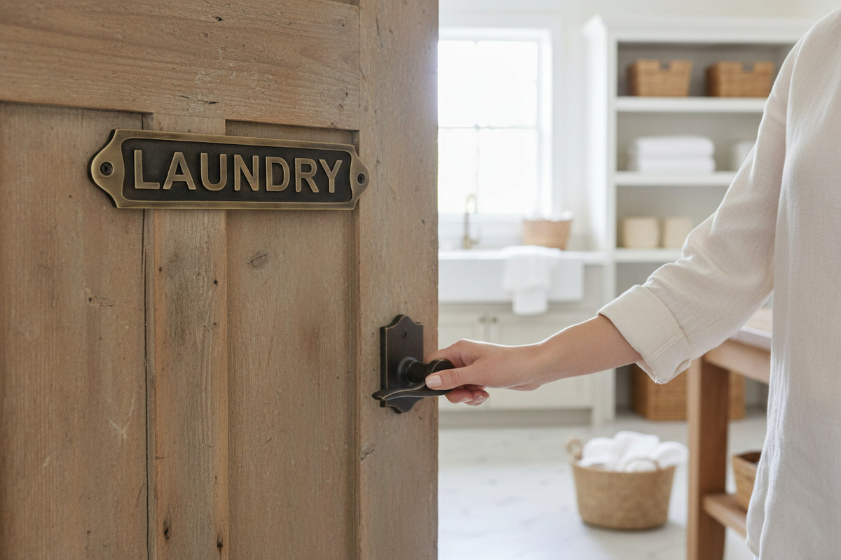 Solid Brass Laundry Sign