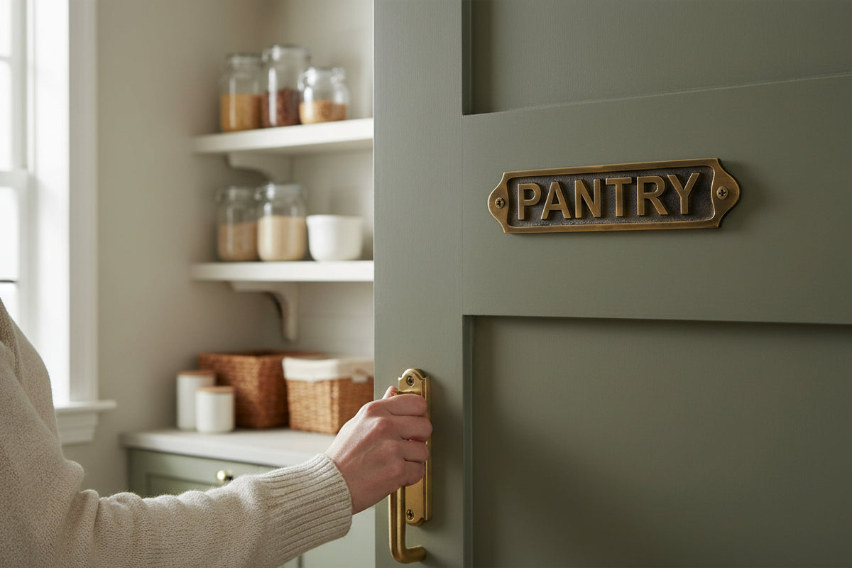 Solid Brass Pantry Door Plaque