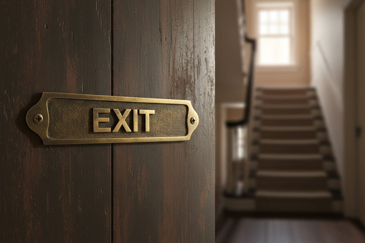 Engraved Brass Exit Plaque