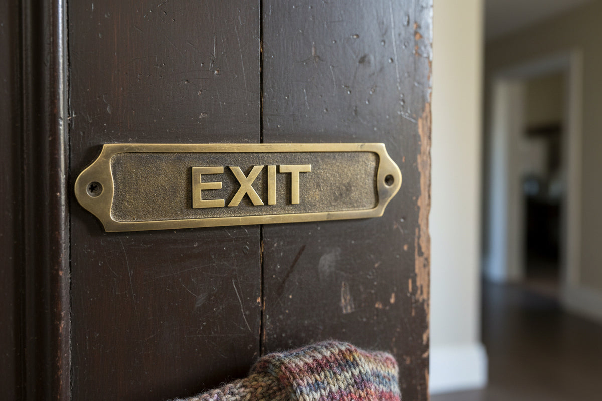 Engraved Brass Exit Plaque
