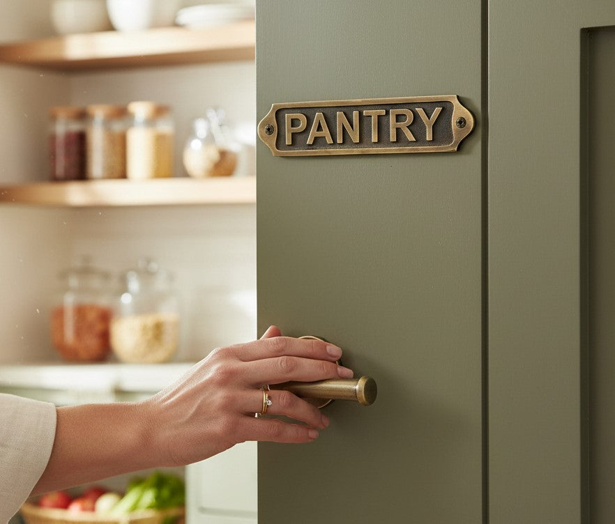 Solid Brass Pantry Door Plaque