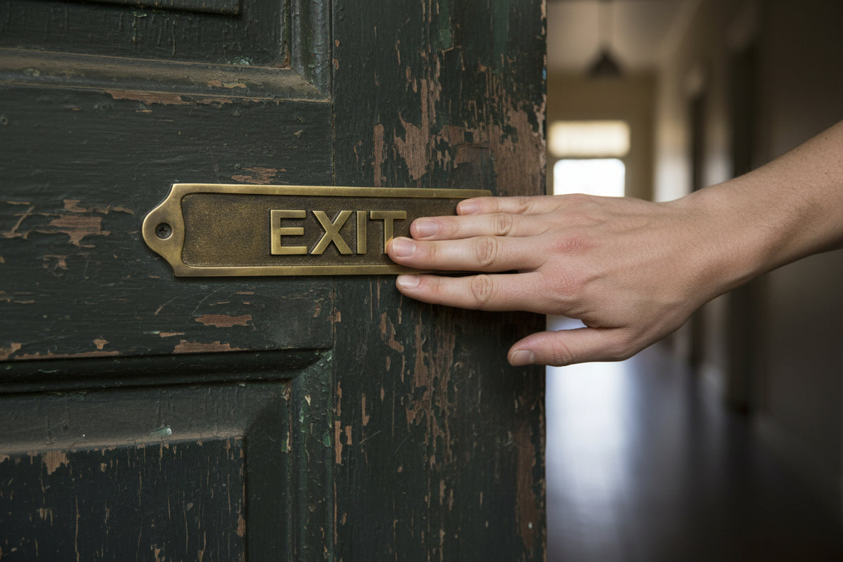 Engraved Brass Exit Plaque