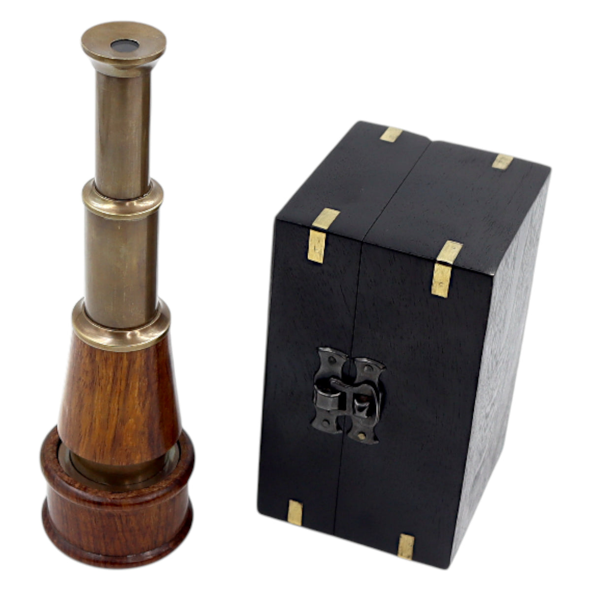 7-Inch The Admiral Bronze & Wood Telescope