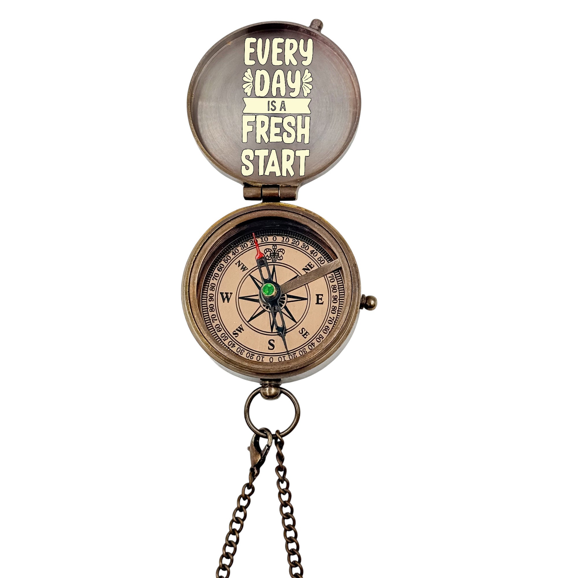 Personalised Compass with Motivational Quote Designs